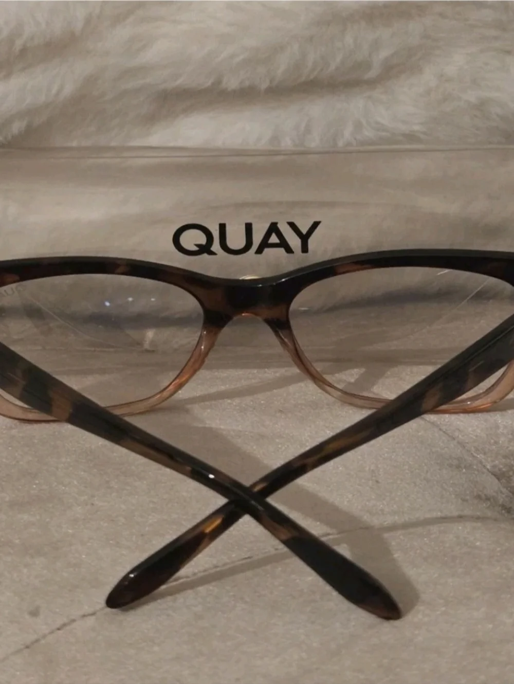 QUAY Tortoiseshell 'After Hours Mini' Clear Glasses